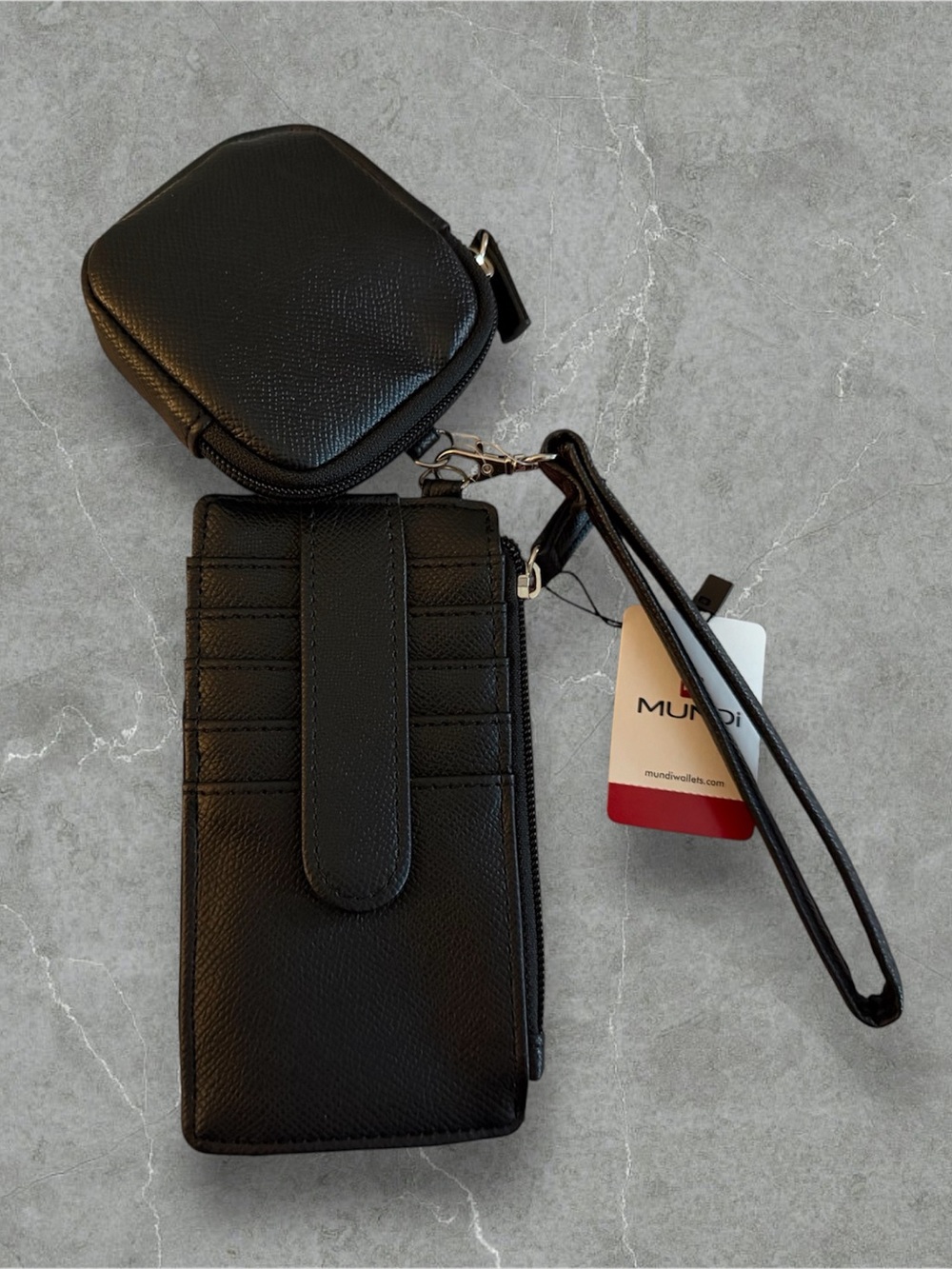 mundi Black Wristlet Phone Case with Coin Pouch and Card Slots